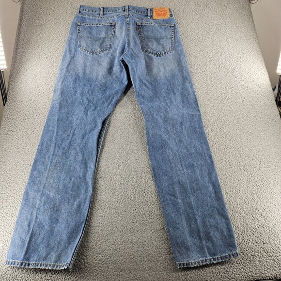 Levis Jeans Mens 38x34 Blue 505 Regular Fit Straight Leg Modern Work Pants - Picture 12 of 16
